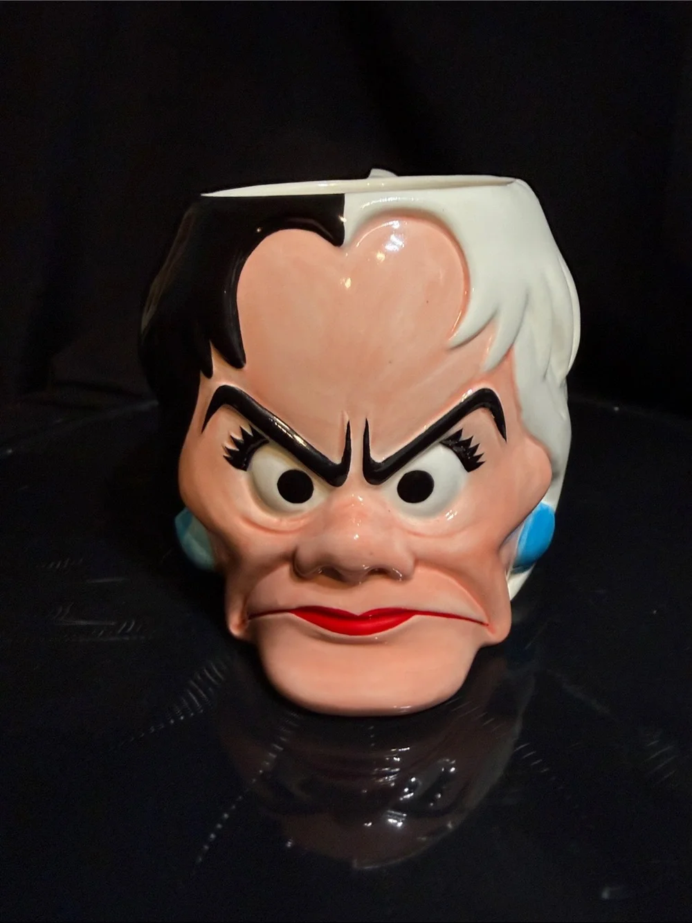 'Cruella de Vil' Vintage 1996 Applause Ceramic 3D Villain Character Mug